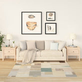 Side Table Set of 2 Light Brown Solid pine wood Small