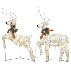 Christmas Reindeer Set of 2 Gold Mesh Medium Christmas Reindeer