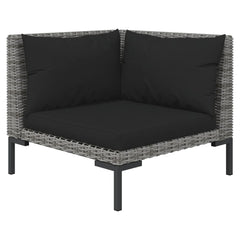 Garden Lounge Set Dark grey with black cushions