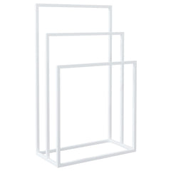 Towel Rack White Iron Medium Towel Rack Rectangular Modern