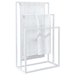 Towel Rack White Iron Medium Towel Rack Rectangular Modern