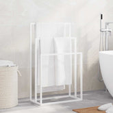 Towel Rack White Iron Medium Towel Rack Rectangular Modern