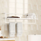 Towel Rack White Iron 37.4 x 9.8 x 8.7 in Wall Mounting