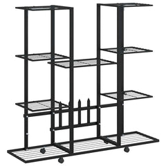 Flower Stand Black Powder-coated iron 37.2x9.6x36.0 in Rollable