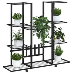 Flower Stand Black Powder-coated iron 37.2x9.6x36.0 in Rollable