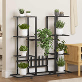 Flower Stand Black Powder-coated iron 37.2x9.6x36.0 in Rollable