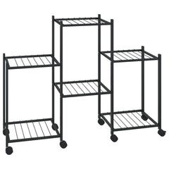 Flower Stand Black Iron Medium Rollable Flower Stand