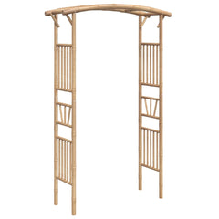 Bamboo rose arch garden arbor with arched top and slatted sides, 46.5x15.7x73.6 inches.