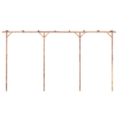 Bostome bamboo pergola with farmhouse design, measuring 151.6x15.7x80.7 inches.