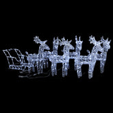Reindeer And Sleigh Christmas Decoration Cool white