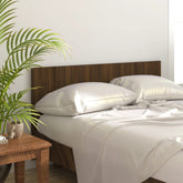Bed Headboard Brown Oak Engineered Wood 63 in Decorative Inlays