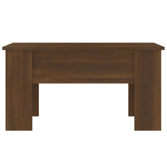 Coffee Table Brown Oak Engineered Wood Medium Adjustable Armrests