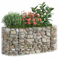 Gabion Raised Bed Silver Galvanized iron 47.2 x 19.7 x 19.7 in