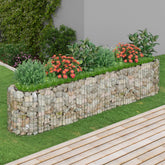 Gabion Raised Bed Durable Galvanized Iron Plant Stand Rectangular