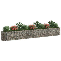 Gabion Raised Bed Silver Galvanized Iron 157.5 x 19.7 x 19.7 in