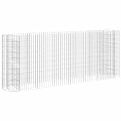 Galvanized iron gabion raised bed measuring 102.4x19.7x39.4 inches.