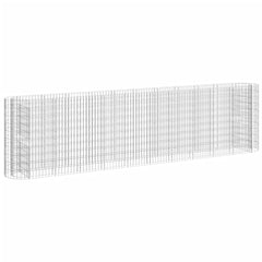 Galvanized iron gabion raised bed with wire mesh, measuring 157.5 by 19.7 by 39.4 inches