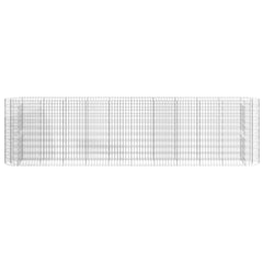 Galvanized iron gabion raised bed, 157.5x19.7x39.4 inches, with mesh design.