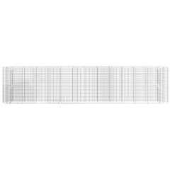 Galvanized iron gabion raised garden bed measuring 185x19.7x39.4 inches with mesh design.