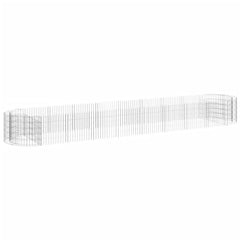 Galvanized iron raised garden bed measuring 196.9 inches long, 39.4 inches wide, and 19.7 inches high.