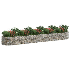 Galvanized iron raised garden bed measuring 196.9 inches long for planting flowers or vegetables.