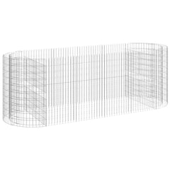 Galvanized iron gabion raised garden bed, 118.1x39.4x39.4 inches, wire mesh frame.