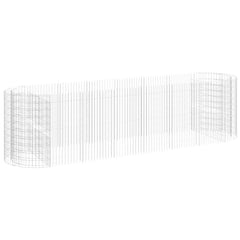 Galvanized iron gabion raised bed with 3.9x2 inch mesh, 157.5x39.4x39.4 inches size.
