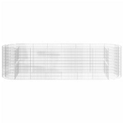 Galvanized iron gabion raised garden bed, 157.5x39.4x39.4 inches, with mesh panels.