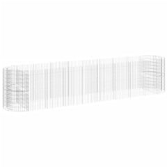 Galvanized iron gabion raised garden bed, 196.9 inches long, designed for planting.