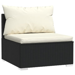 Garden Lounge Set Black with cream cushions
