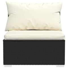 Garden Lounge Set Black with cream cushions