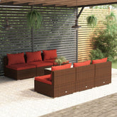 Garden Lounge Set Brown and Cinnamon Red