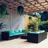 Garden Lounge Set Black