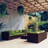 Garden Lounge Set Brown PE rattan Large Modular