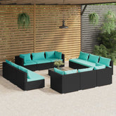 Garden Lounge Set Black