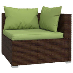 Garden Lounge Set Brown PE rattan 5 Piece Modular
