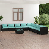 Garden Lounge Set Black