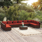 Garden Lounge Set Brown, Cinnamon red