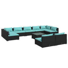 Garden Lounge Set Black