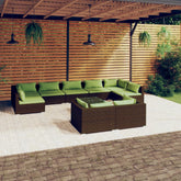 Garden Lounge Set Brown PE rattan Large Modular