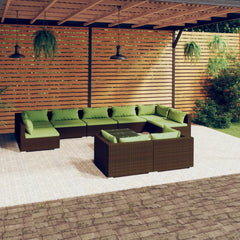 Garden Lounge Set Brown PE rattan Large Modular