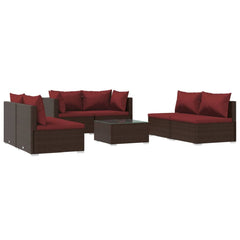 Garden Lounge Set Brown, Cinnamon Red