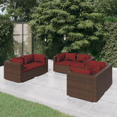 Garden Lounge Set Brown
