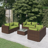 Garden Lounge Set Brown and Green