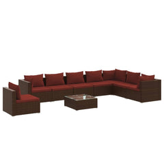 Garden Lounge Set Brown PE rattan Large Modular
