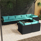 Garden Lounge Set Black