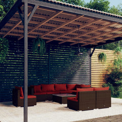 Garden Lounge Set Brown, Cinnamon red