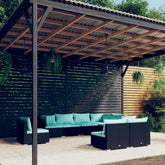 Garden Lounge Set Black PE rattan Large Modular