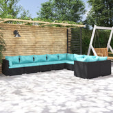 Garden Lounge Set Black