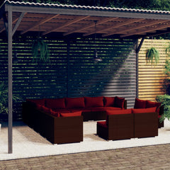 Garden Lounge Set Brown, Cinnamon Red